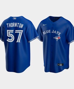 Men's Toronto Blue Jays 57 Trent Thornton Royal Alternate Jersey - Robokeg
