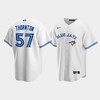 Men's Toronto Blue Jays 57 Trent Thornton White Home Jersey - Robokeg