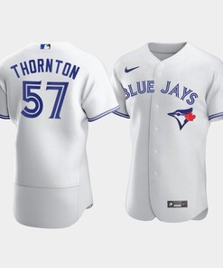 Men's Toronto Blue Jays 57 Trent Thornton White Jersey - Robokeg