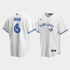 Men's Toronto Blue Jays 6 Travis Shaw White Home Jersey - Robokeg