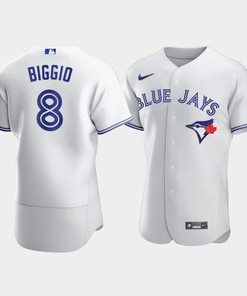 Men's Toronto Blue Jays 8 Cavan Biggio White Jersey - Robokeg