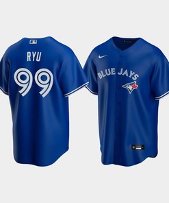 Men's Toronto Blue Jays 99 Hyun-Jin Ryu Royal Alternate Jersey - Robokeg