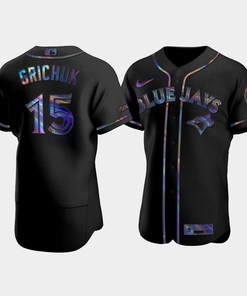 Men's Toronto Blue Jays Randal Grichuk 15 Black Golden Edition Holographic Jersey - Robokeg