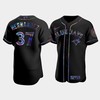 Men's Toronto Blue Jays Teoscar Hernandez 37 Black Golden Edition Holographic Jersey - Robokeg