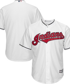 Men's White Cleveland Indians Official Cool Base Jersey - Robokeg