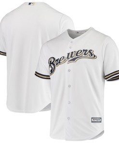 Men's White Milwaukee Brewers Home Official Cool Base Jersey - Robokeg