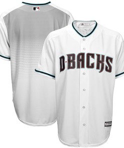 Men's White/Teal Arizona Diamondbacks Jersey - Official Cool Base Jersey - Robokeg