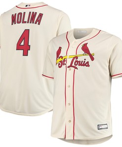 Men's Yadier Molina Cream St. Louis Cardinals Big & Tall Player Jersey - Robokeg