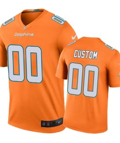 Miami Dolphins #00 Custom Nike Color Rush Orange Jersey - Robokeg