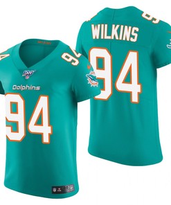 Miami Dolphins Christian Wilkins Aqua 100th Season Vapor Elite Jersey - Robokeg