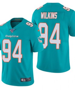 Miami Dolphins Christian Wilkins Aqua 100th Season Vapor Limited Jersey - Robokeg