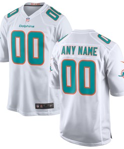 Miami Dolphins Custom Game Jersey - White Custom Jerseys Nfl - Robokeg