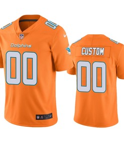 Miami Dolphins Custom Orange Nike Color Rush Limited Jersey - Robokeg