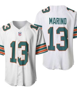 Miami Dolphins Dan Marino #13 Nfl American Football White 2019 Alternate Game 3d Designed Allover Custom Gift For Dolphins Fans Baseball Jersey - Robokeg