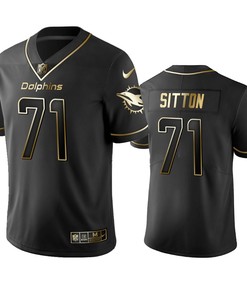 Miami Dolphins Josh Sitton Black Golden Edition 2019 Vapor Untouchable Limited Jersey - Mens - Robokeg