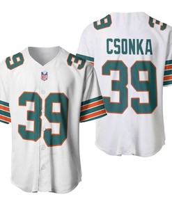 Miami Dolphins Larry Csonka #39 Nfl American Football White 2019 Alternate Game 3d Designed Allover Custom Gift For Dolphins Fans Baseball Jersey - Robokeg