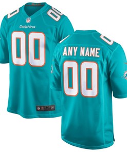 Miami Dolphins Nike 2018 Custom Game Jersey - Aqua - Robokeg