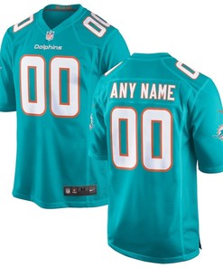 Miami Dolphins Nike Custom Game Jersey - Aqua - Robokeg