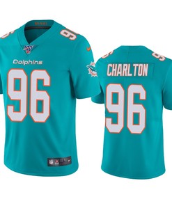 Miami Dolphins Taco Charlton Aqua 100th Season Vapor Limited Jersey - Robokeg