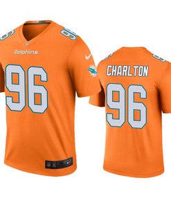 Miami Dolphins Taco Charlton Orange Color Rush Legend Jersey - Robokeg