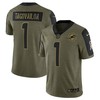 Miami Dolphins Tua Tagovailoa 1 Nfl Olive 2021 Salute To Service Player Men Jersey For Dolphins Fans - Robokeg