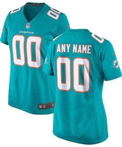 Miami Dolphins Womens Custom Game Jersey Aqua Custom Jerseys Nfl - Robokeg