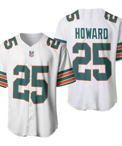 Miami Dolphins Xavien Howard #25 Nfl American Football White 2019 Alternate Game 3d Designed Allover Custom Gift For Dolphins Fans Baseball Jersey - Robokeg