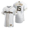 Miami Marlins #15 Brian Anderson Mlb Golden Brandedition White Jersey Gift For Marlins Fans - Robokeg