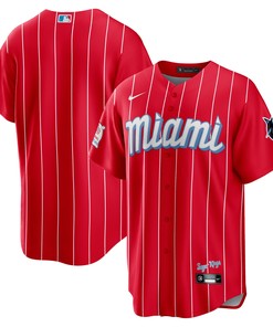 Miami Marlins 2021 City Connect Replica Jersey - Red Mlb - Robokeg