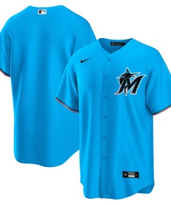 Miami Marlins Alternate Replica Team Jersey Blue Mlb - Robokeg