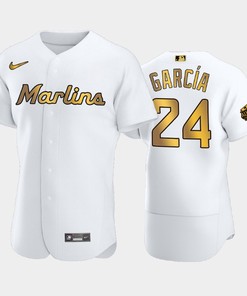 Miami Marlins Avisail Garcia 24 White Gold 2022-23 All-Star Game Jersey - Robokeg