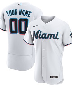 Miami Marlins Home Authentic Custom Jersey - White Custom Jerseys Mlb - Robokeg