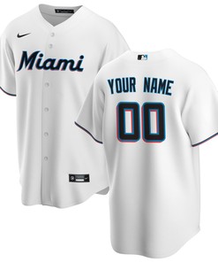 Miami Marlins Home Replica Custom Jersey White Custom Jerseys Mlb - Robokeg