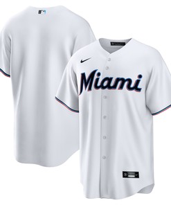 Miami Marlins Home Replica Team Jersey - White Mlb - Robokeg