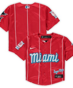Miami Marlins Infant 2021 Mlb City Connect Replica Jersey - Red - Robokeg