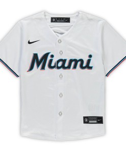 Miami Marlins Preschool Home Replica Jersey - White Mlb - Robokeg