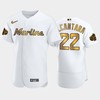 Miami Marlins Sandy Alcantara 22 White Gold 2022-23 All-Star Game Jersey - Robokeg