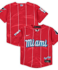 Miami Marlins Toddler 2021 Mlb City Connect Replica Team Jersey - Red Mlb - Robokeg