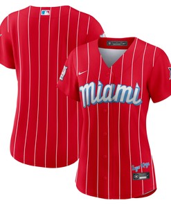 Miami Marlins Womens 2021 City Connect Replica Jersey - Red Mlb - Robokeg