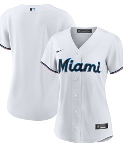 Miami Marlins Womens Replica Team Jersey - White Mlb - Robokeg