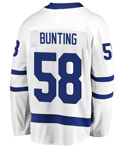 Michael Bunting 58 Toronto Maple Leafs Stanley Cup 2023 Playoffs Patch Away Breakaway Men Jersey - White - Robokeg