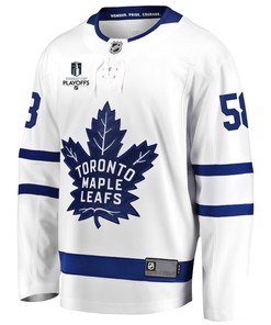 Michael Bunting 58 Toronto Maple Leafs Stanley Cup 2023 Playoffs Patch Away Breakaway Men Jersey - White - Robokeg
