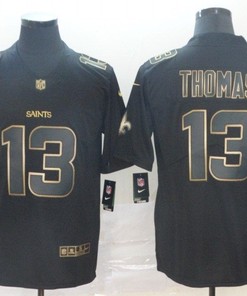 Michael Thomas #13 New Orleans Saints Nfl Explosion Legendary Gold Black Jersey - Robokeg