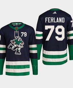 Micheal Ferland 79 Reverse Retro 2.0 2022 Vancouver Canucks Navy Jersey Primegreen - Robokeg