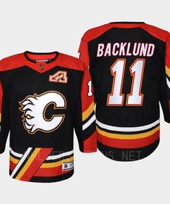 Mikael Backlund 11 Calgary Flames 2022 Special Edition 2.0 Retro Youth Jersey Black - Robokeg