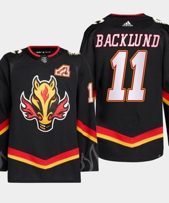 Mikael Backlund 11 Calgary Flames Black Jersey 2022-23 Blasty Alternate Primegreen - Robokeg