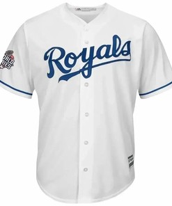 Mike Moustakas Kansas City Royals World Series Cool Base Jersey - White - Robokeg