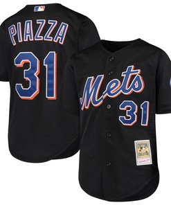 Mike Piazza New York Mets Mitchell And Ness Cooperstown Collection Mesh Batting Practice Jersey Black Mlb - Robokeg