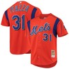 Mike Piazza New York Mets Mitchell & Ness Cooperstown Collection Mesh Batting Practice Jersey - Orange Mlb - Robokeg