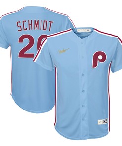 Mike Schmidt Philadelphia Phillies Road Cooperstown Collection Player Jersey - Light Blue Mlb Ver 1 - Robokeg